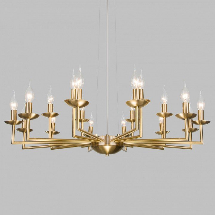 Фото Подвесная люстра Eurosvet Cariso 60150/18 латунь EV_a058518 - интернет-магазин МегаТерем в Москве