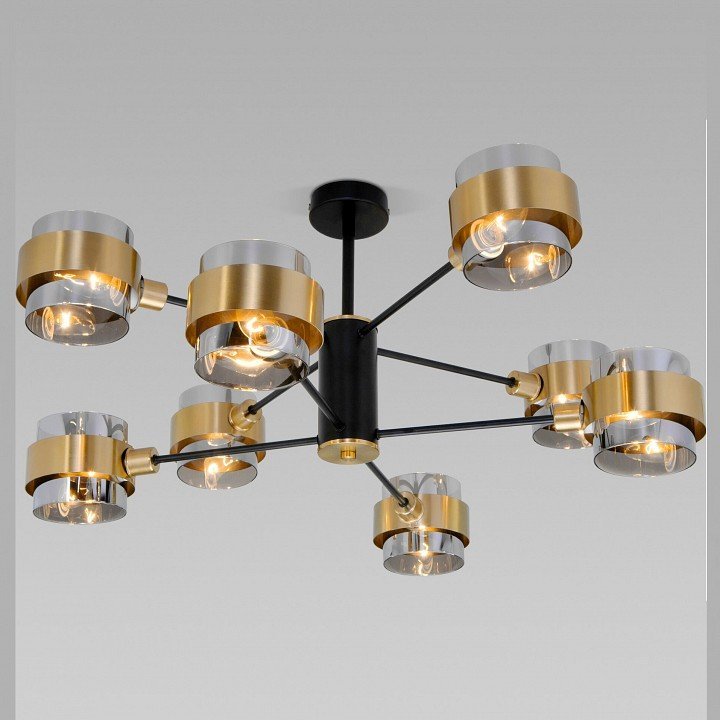 Фото Люстра на штанге Eurosvet Arcada 70127/8 черный/дымчатый EV_a060653 - интернет-магазин МегаТерем в Москве