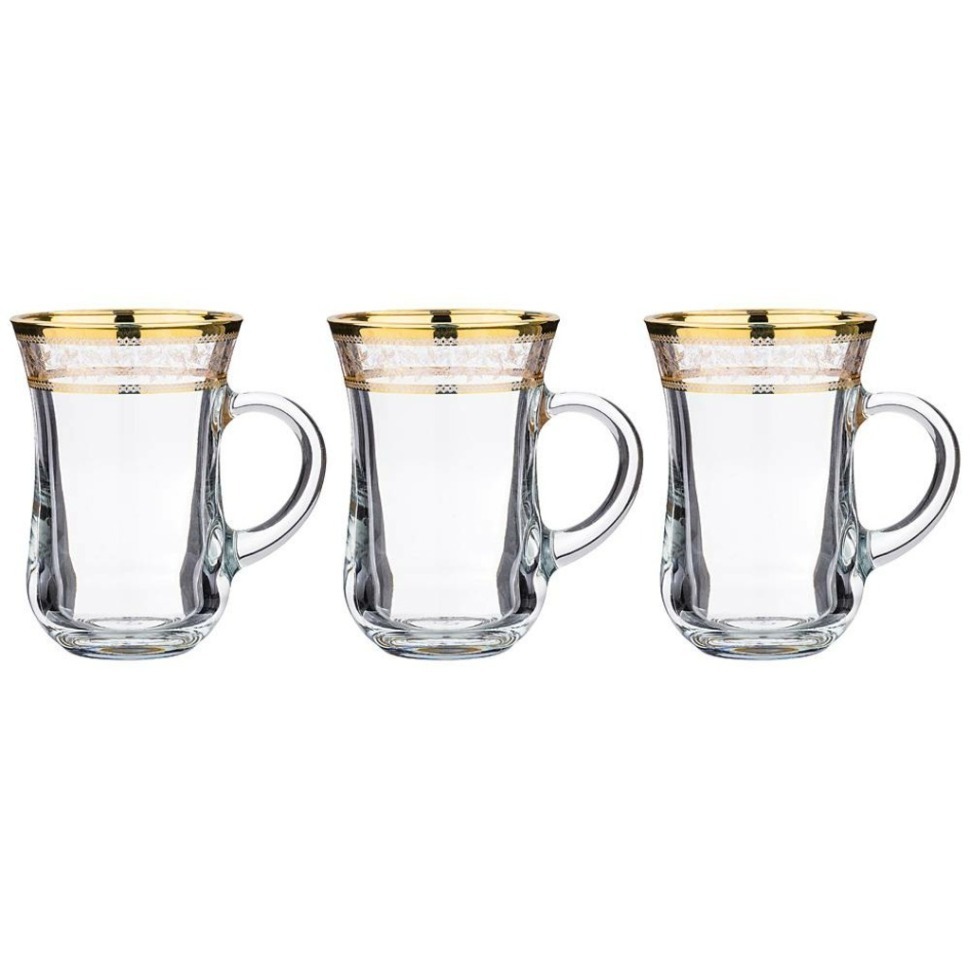 Фото Набор кружек из 3 шт.gold provence золото 175 мл Turkiye Sise (484-648) - интернет-магазин МегаТерем в Москве