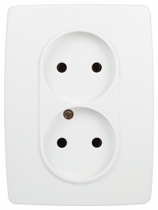 Фото Розетка двойная без заземления Эра Эра 12 12-2107-01М ER_B0065688 - интернет-магазин МегаТерем в Москве
