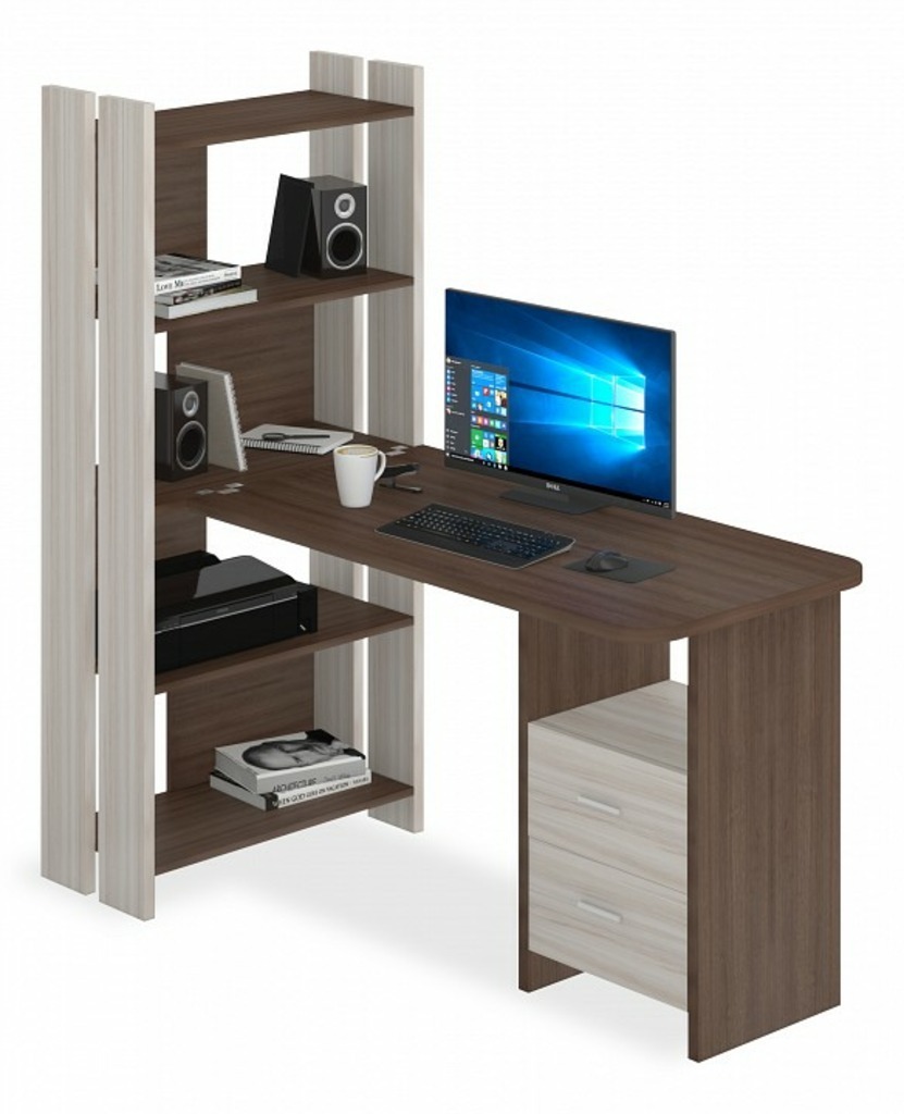 Фото Стол компьютерный Домино Lite СТЛ-ОВ+С120Р MER_STL-OV-S120RPryam_KSH - интернет-магазин МегаТерем в Москве