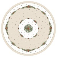 Скатерть  d220 cm круглая, "celebration", цвет: бежевый, tm lefard, полиэстер 100% (986-001-26) 
