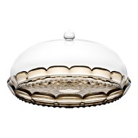 Блюдо сервировочное с крышкой vanity, D30 см, коричневое (79083)