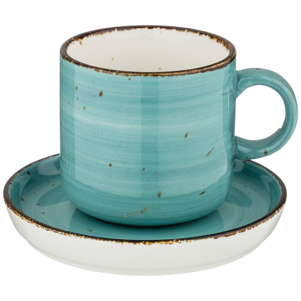 Фото Чайная пара bronco nature 300 мл, бирюзовый (263-1031)  - интернет-магазин МегаТерем в Москве