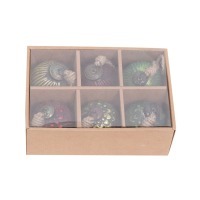 Набор елочных игрушек из 6 штук HD825, 7.6, стекло, red/green/yellow, ROOMERS FURNITURE