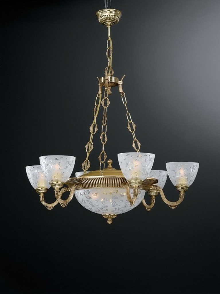 Фото Подвесная люстра Reccagni Angelo 6352 L 6352/6+3 RA_L_6352_6_3 - интернет-магазин МегаТерем в Москве