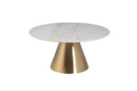 Стол журнальный керамогранит белый d80*40см (TT-00012870)