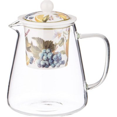 Чайник стеклянный с фарфоро...