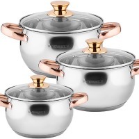 Набор кастрюль 3 шт из нержавеющей стали с крышками MAYER BOCH (40458)