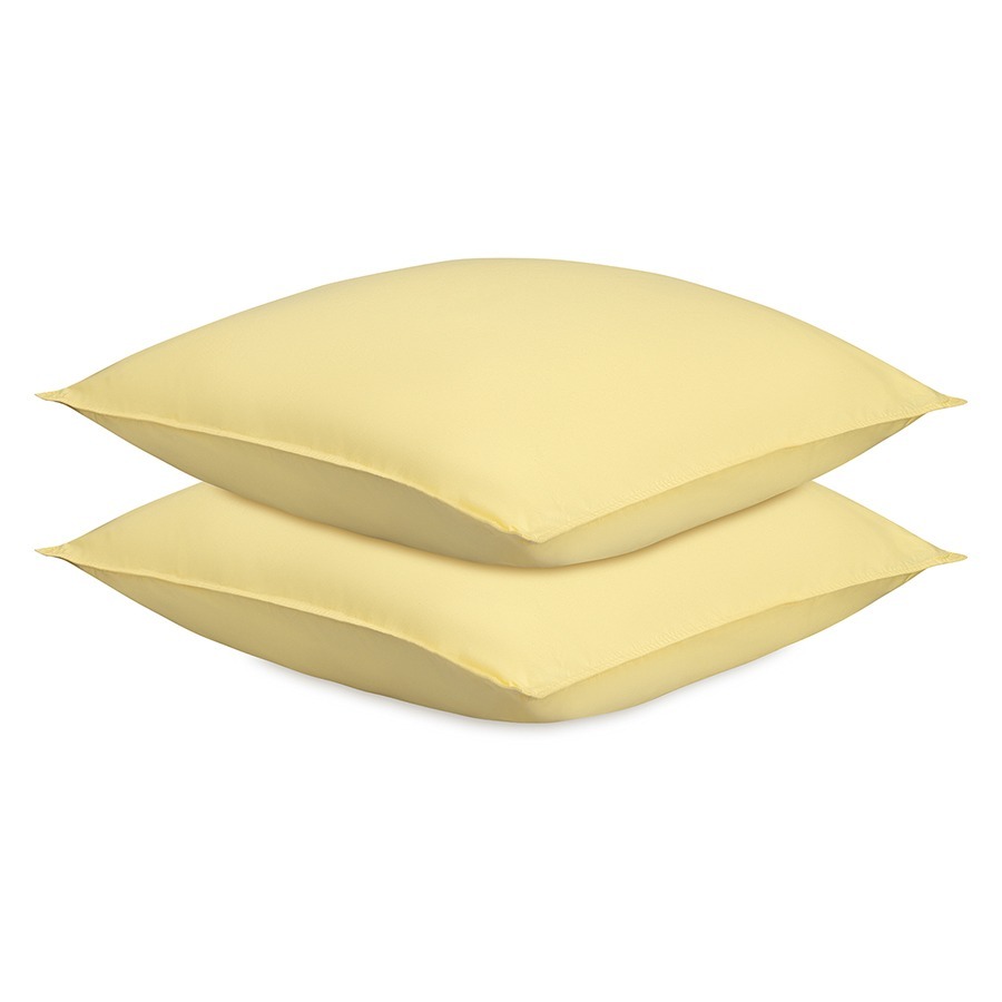Фото Набор наволочек из стираного перкаля светло-желтого цвета из коллекции essential, 70х70 см (77744) - интернет-магазин МегаТерем в Москве