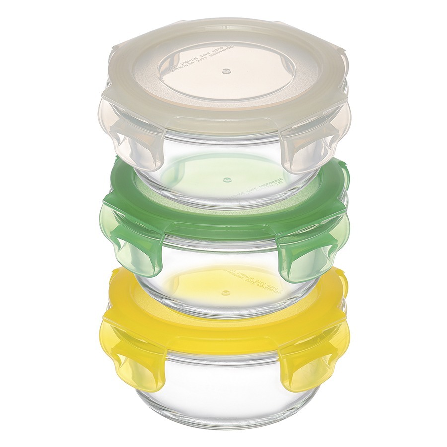 Фото Набор контейнеров для запекания и хранения круглые с крышками на защелках, 3 шт. (77587) - интернет-магазин МегаТерем в Москве