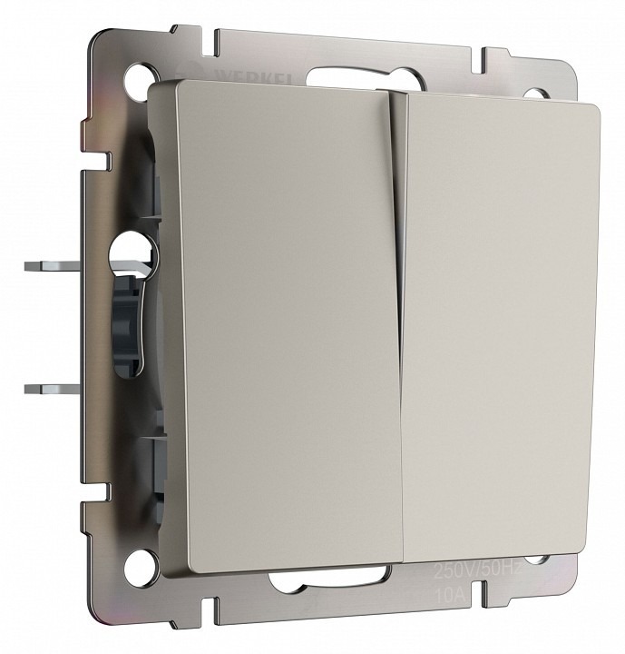 Фото Выключатель проходной двухклавишный без рамки Werkel дымчатый W1222004 WRK_a069458 - интернет-магазин МегаТерем в Москве