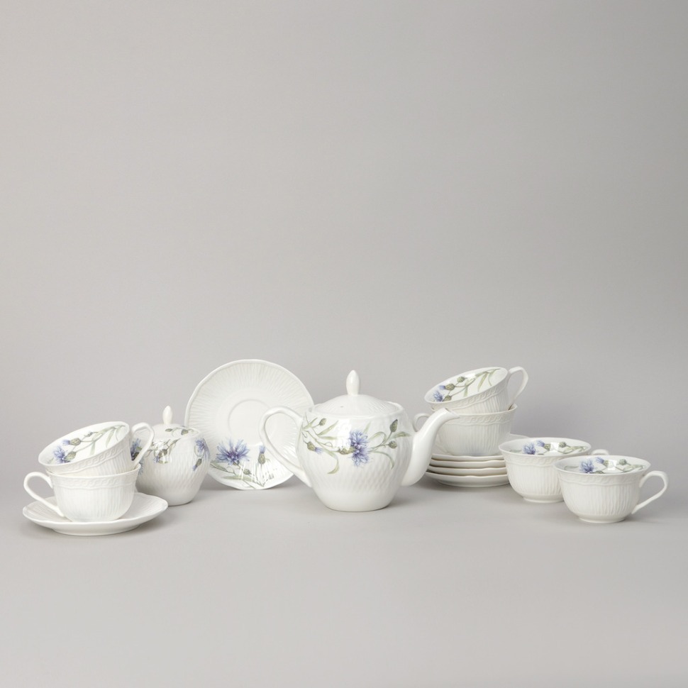 Фото Чайный сервиз lefard васильки на 6 пер. 14 пр. 800/300/250 мл (760-824)  - интернет-магазин МегаТерем в Москве