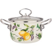 Кастрюля эмалированная agness со стеклянной крышкой, серия "секретные ингредиенты"1.5 л, 16*10 см (915-125) 