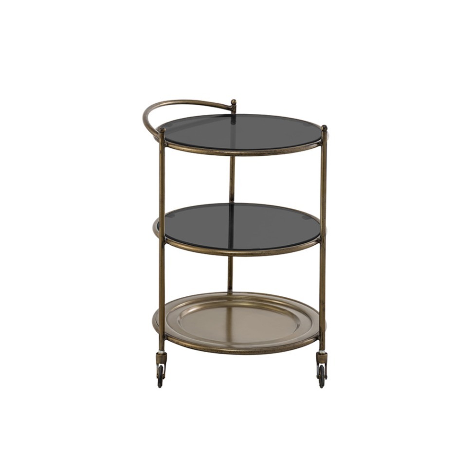 Фото Стол 25192-72, 49, металл, стекло, brass antique, ROOMERS FURNITURE - интернет-магазин МегаТерем в Москве