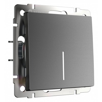 Выключатель одноклавишный с подсветкой без рамки Werkel графит матовый W1110164 WRK_a063096