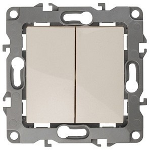 Фото Переключатель двухклавишный без рамки Эра Эра 12 12-1004-02 ER_B0014652 - интернет-магазин МегаТерем в Москве