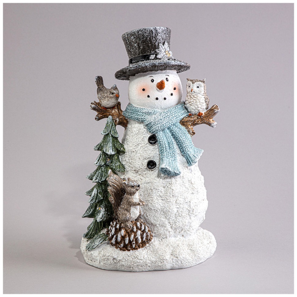 Фото Статуэтка снеговик с led-подсветкой 14х12х23 см Lefard (121-113) - интернет-магазин МегаТерем в Москве
