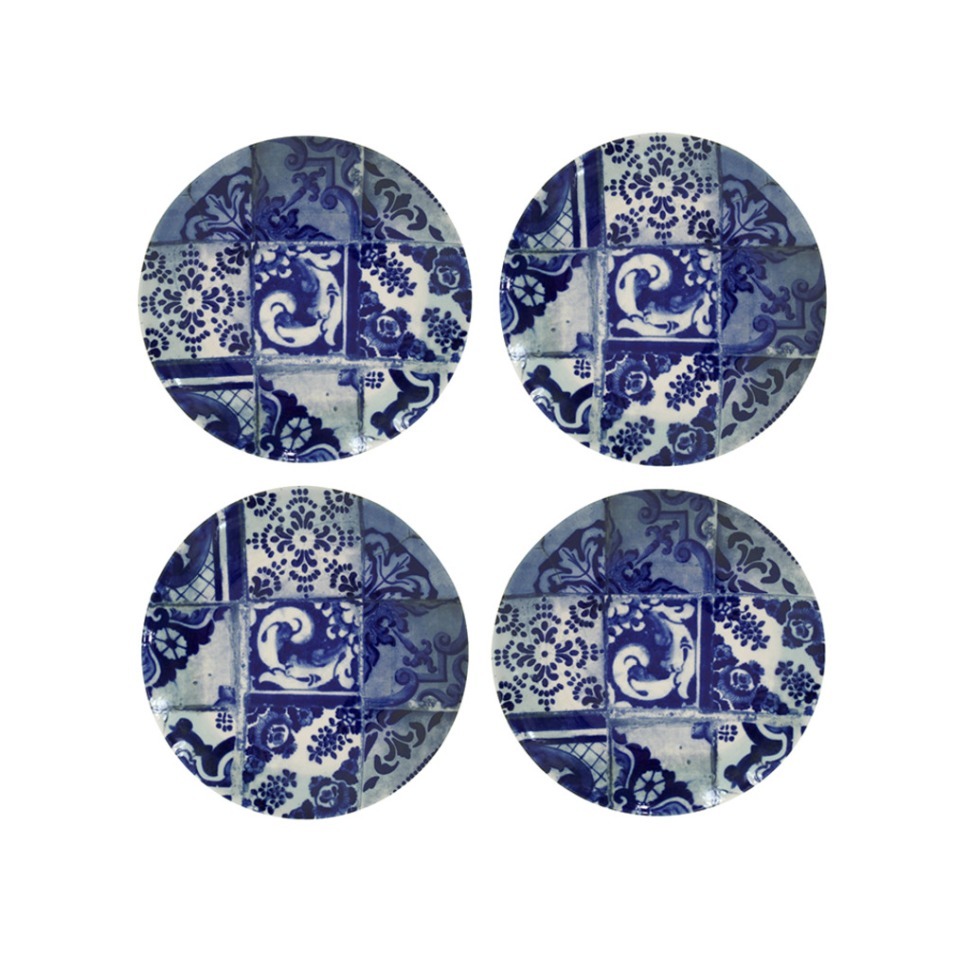 Фото Набор 4 тарелок COPS03-BLT(COPS03-02013C), 21,6 см, керамика, BLUE TILE, Costa Nova - интернет-магазин МегаТерем в Москве
