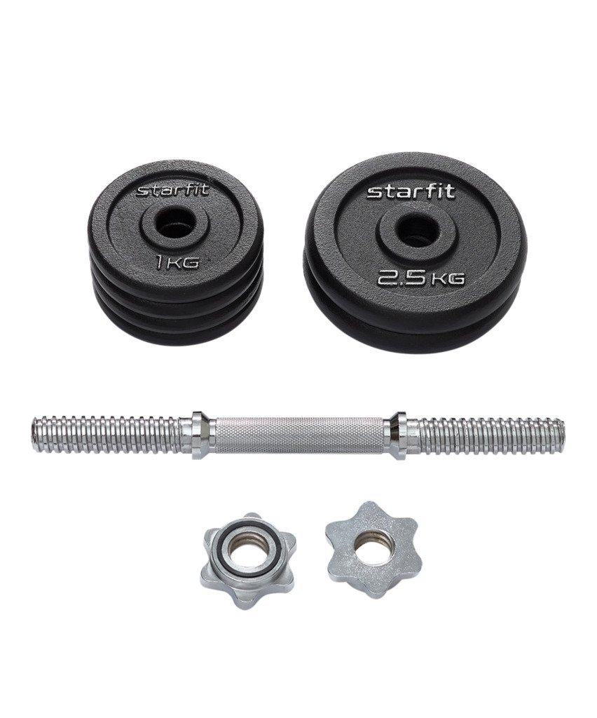 Фото Гантель разборная чугунная в коробке STARFIT DB-715, 10 кг (2107616) - интернет-магазин МегаТерем в Москве