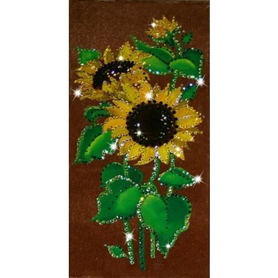 Картина Подсолнухи с кристаллами Swarovski (1246)