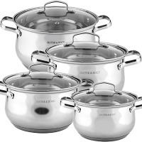 Набор кастрюль 4 шт из нержавеющей стали с крышками MAYER BOCH! (40455)