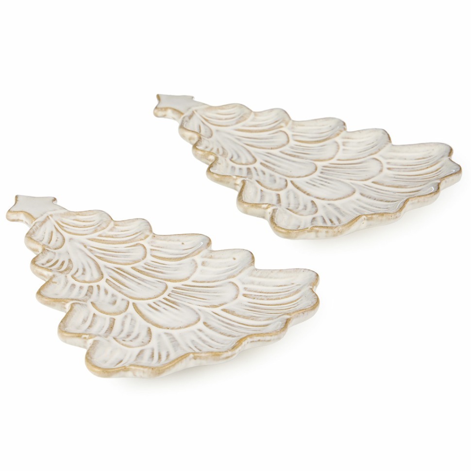 Фото Набор сервировочных блюд коллекция pine cones, 2 шт. / 18,2*13,3*2 см Bronco (230-525) - интернет-магазин МегаТерем в Москве