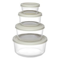 Набор контейнеров для запекания и хранения круглые с крышками, серые, 4 шт. (77588)