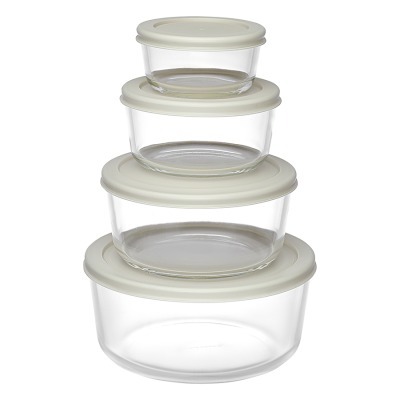 Набор контейнеров для запекания и хранения круглые с крышками, серые, 4 шт. (77588)