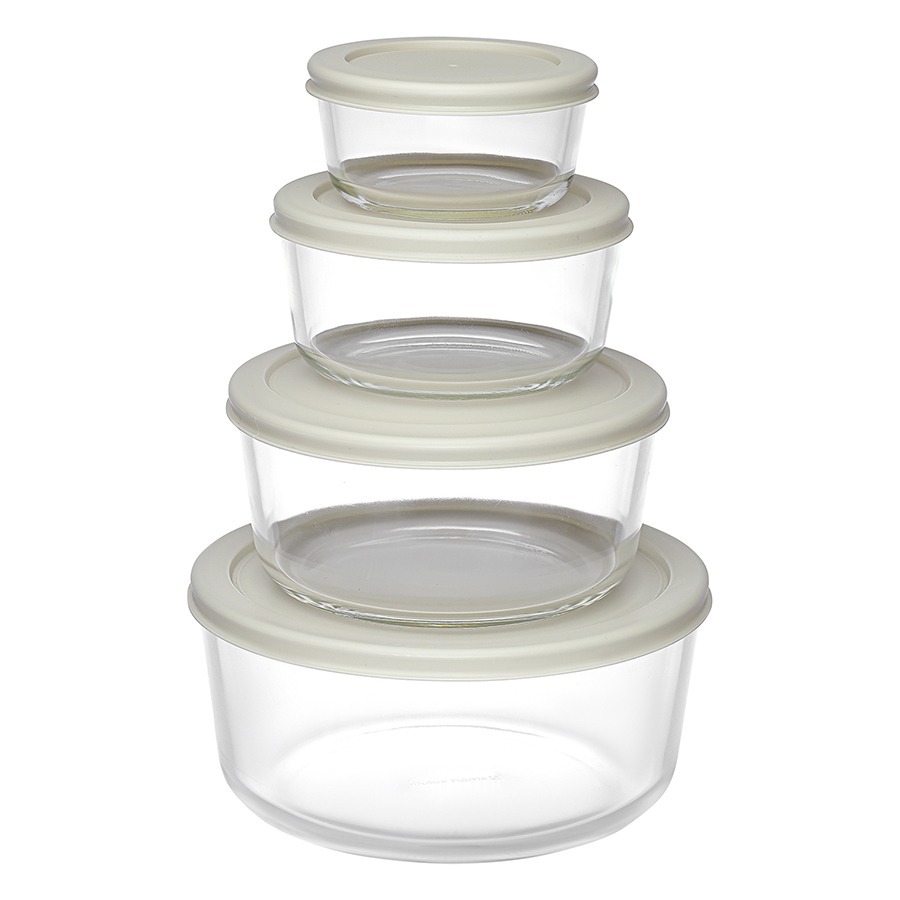 Фото Набор контейнеров для запекания и хранения круглые с крышками, серые, 4 шт. (77588) - интернет-магазин МегаТерем в Москве