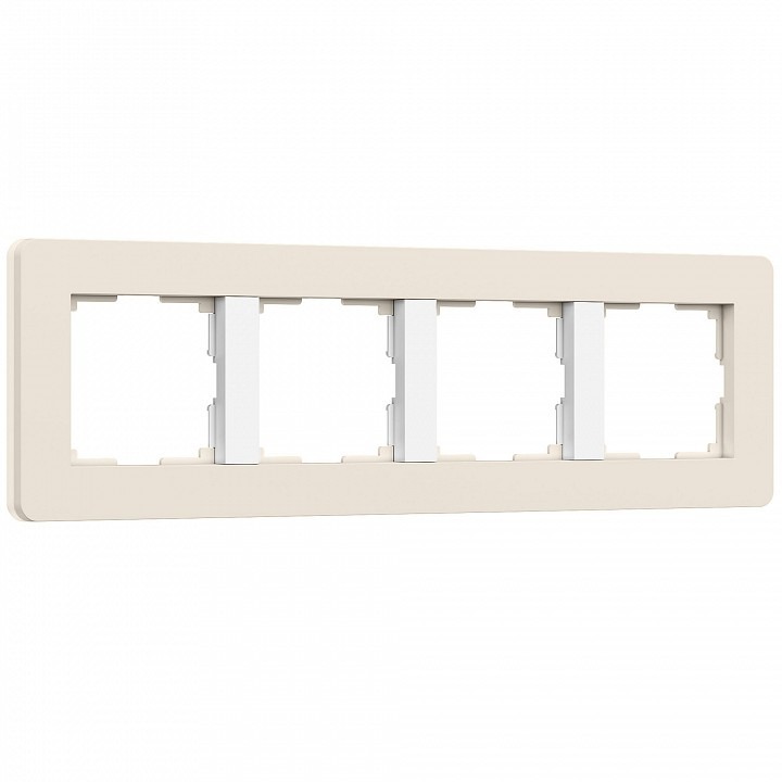 Фото Рамка на 4 поста Werkel Split (айвори/белый, soft-touch) W0043066 WRK_a067257 - интернет-магазин МегаТерем в Москве