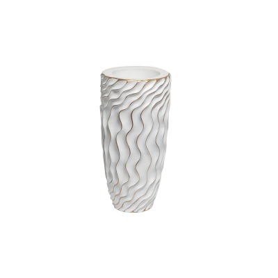 Кашпо белое с золотым декор...