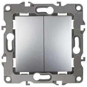 Фото Переключатель двухклавишный без рамки Эра Эра 12 12-1004-03 ER_B0014653 - интернет-магазин МегаТерем в Москве