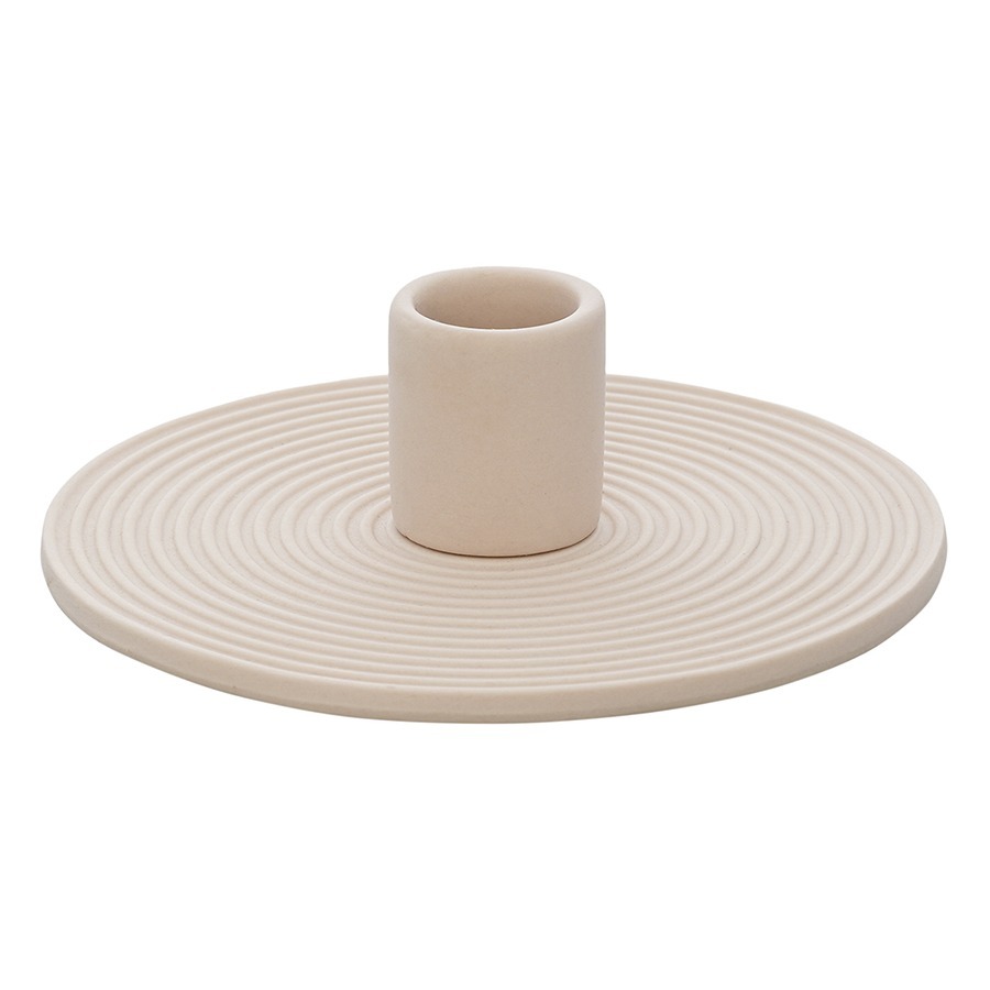 Фото Подсвечник из каменной керамики бежевого цвета из коллекции essential (76078) - интернет-магазин МегаТерем в Москве