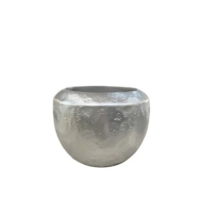 ZS2063-26SL  Кашпо c фактурной поверхностью серебро d35*26см (TT-00010217)