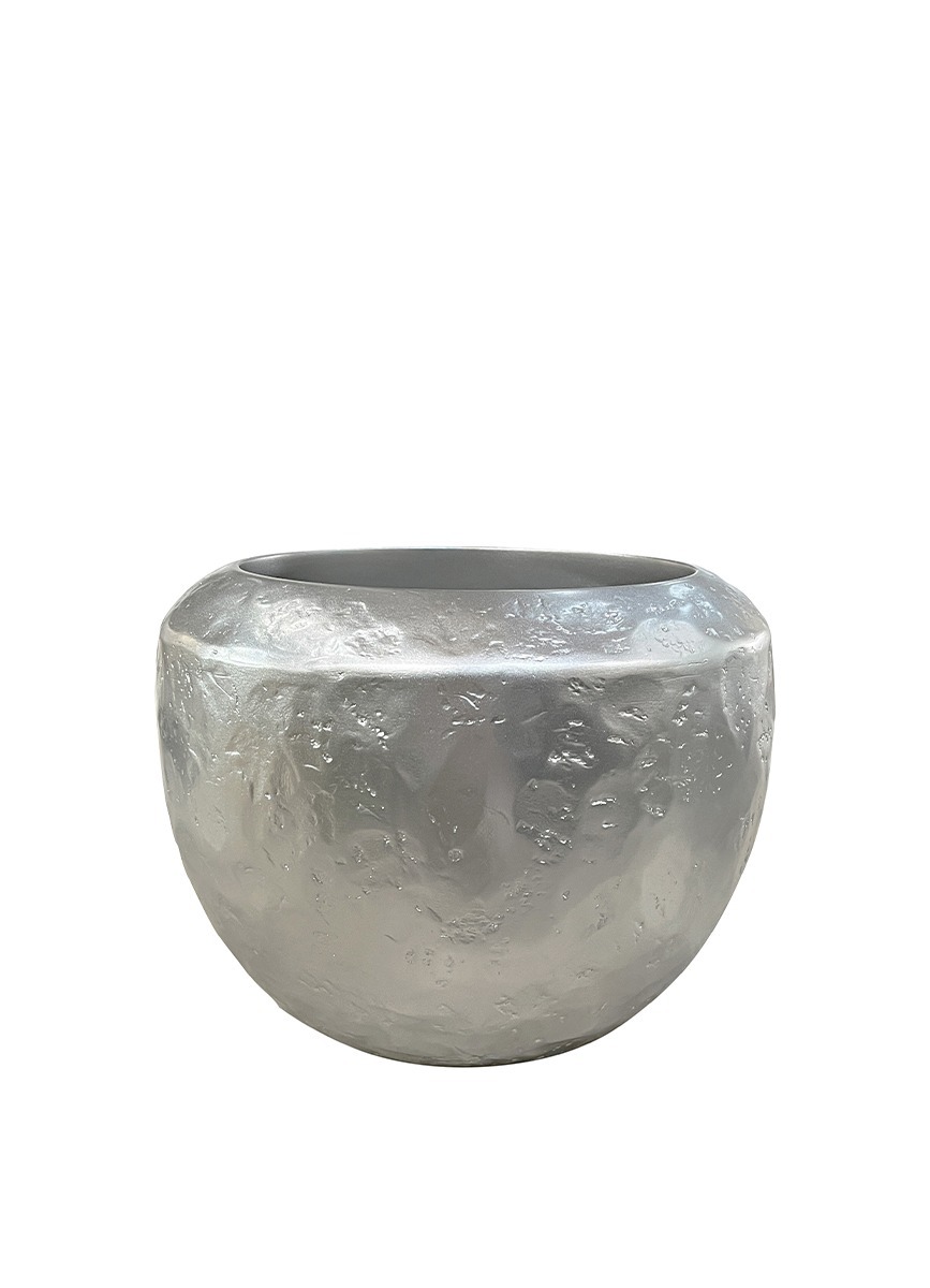 Фото ZS2063-26SL  Кашпо c фактурной поверхностью серебро d35*26см (TT-00010217) - интернет-магазин МегаТерем в Москве
