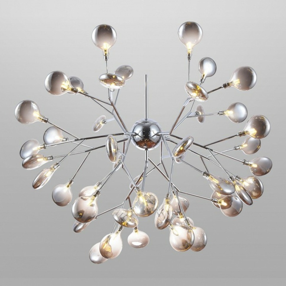 Фото Подвесная люстра Bogate&#039;s Lamella 555 хром / дымчатый EV_a047099 - интернет-магазин МегаТерем в Москве