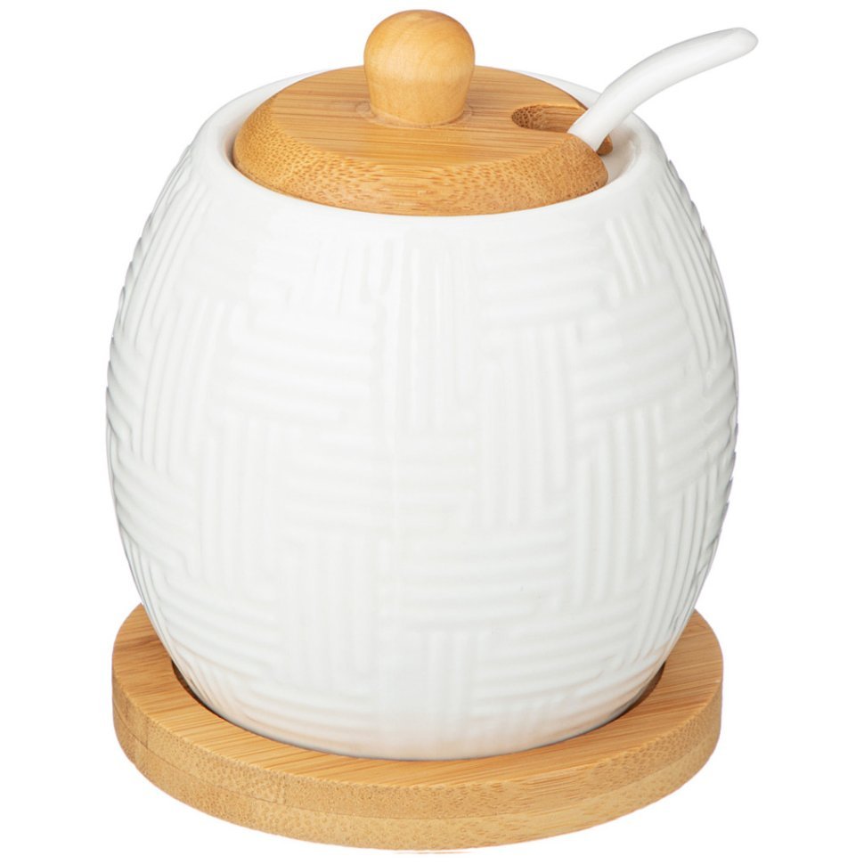 Фото Сахарница с ложкой lefard native 300 мл 8*8*10 см (587-170)  - интернет-магазин МегаТерем в Москве