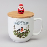 Кружка lefard winter story 390мл с бамбуковой крышкой мал.уп.=6шт (756-469) 
