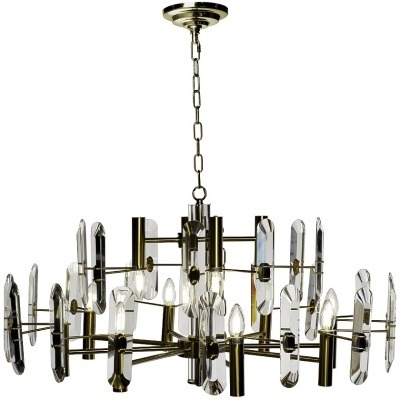 Люстра потолочная латунь, стекло прозр. d80 h.100см (TT-00008719)