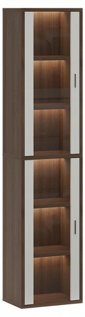 Фото Шкаф-витрина Домино СУ(ш1в2)+2ФС MER_SUsh1v2-2FS-SHBE-shamoni-CH-belyj - интернет-магазин МегаТерем в Москве