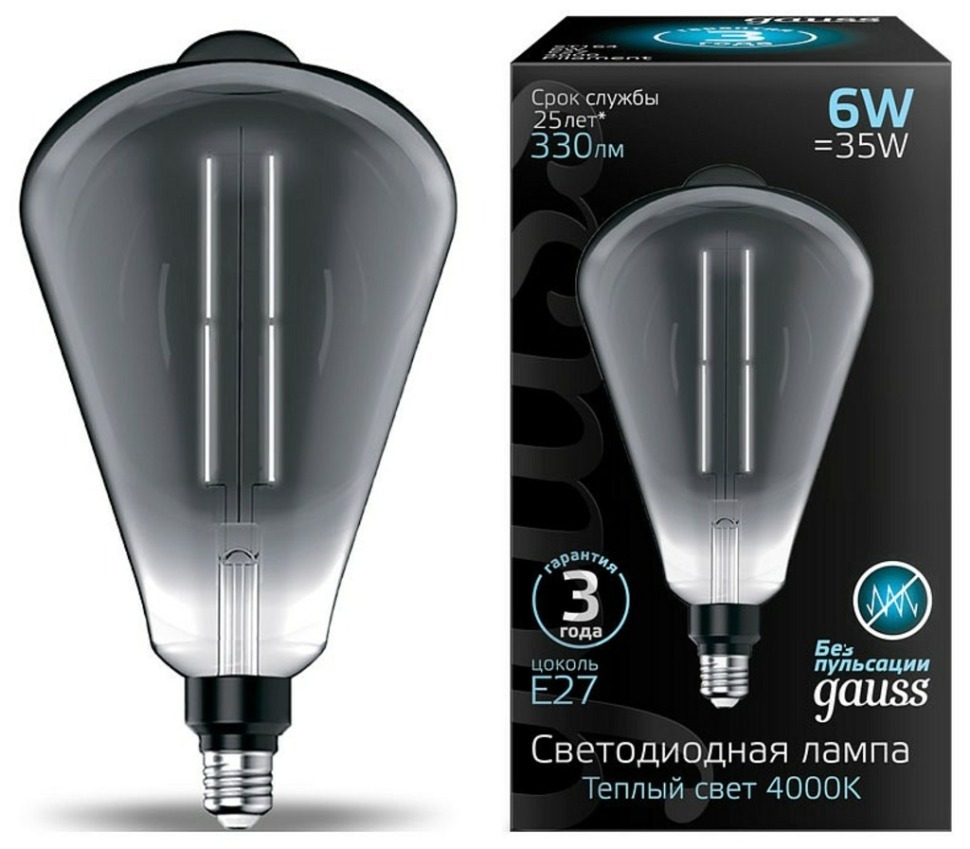 Фото Лампа светодиодная Gauss Oversize E27 6Вт 4000K 157802205 GA_157802205 - интернет-магазин МегаТерем в Москве