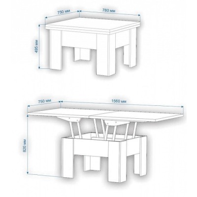 Стол-трансформер Домино Нел...