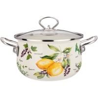 Кастрюля эмалированная agness со стеклянной крышкой серия "секретные ингредиенты" 2.8 л, 20*12 см (915-127) 