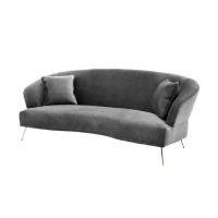 Диван S0296-3D/AR108-34#grey, Нержавеющая сталь, бархат, Dark grey/gold, ROOMERS FURNITURE