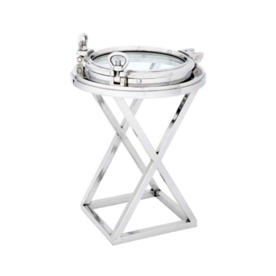 Фото Стол Индуранс 106603(SMFL06603), 58, металл, стекло, chrom/clear, RESTORATION HARDWARE - интернет-магазин МегаТерем в Москве