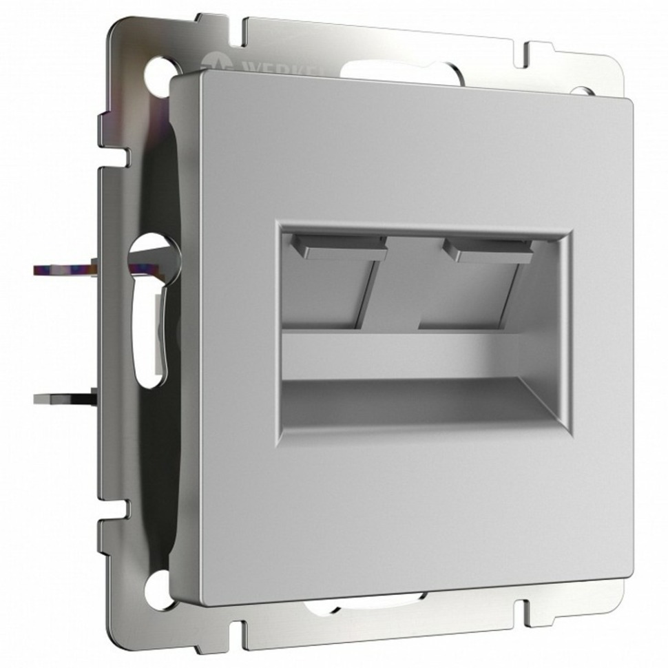 Фото Розетка двойная Ethernet RJ-45 без рамки Werkel W118 1 W1181106 WRK_a051523 - интернет-магазин МегаТерем в Москве