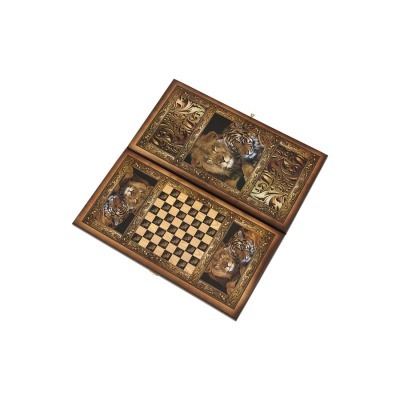 Нарды + Шашки Сирия Львы большие (Россия, дерево, 60 см), Partida (28260)