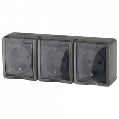 Розетка четверная с заземлением с крышкой Эра Эра Эксперт 11-2405-03 ER_B0020721