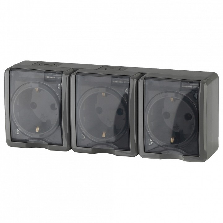 Фото Розетка четверная с заземлением с крышкой Эра Эра Эксперт 11-2405-03 ER_B0020721 - интернет-магазин МегаТерем в Москве